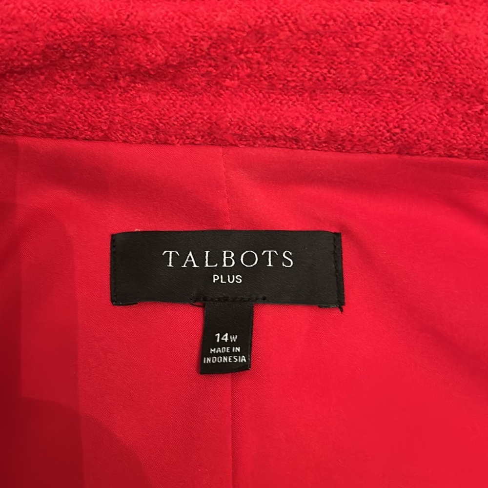 Talbots Plus Women's Red Blazer with Gold Buttons - Picture 6 of 7